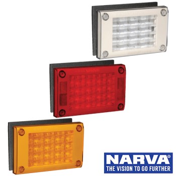 Narva Model 48 LED Rear Direction Lamps with Surface Mount Gasket & Security Caps